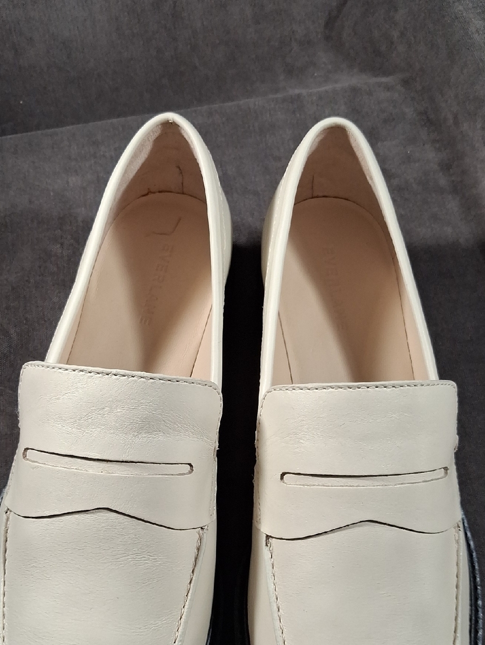 Everlane 'The Lug Loafer' Parchment Cream Leather Loafers NEAR NEW US 10.5 - Picture 6 of 16